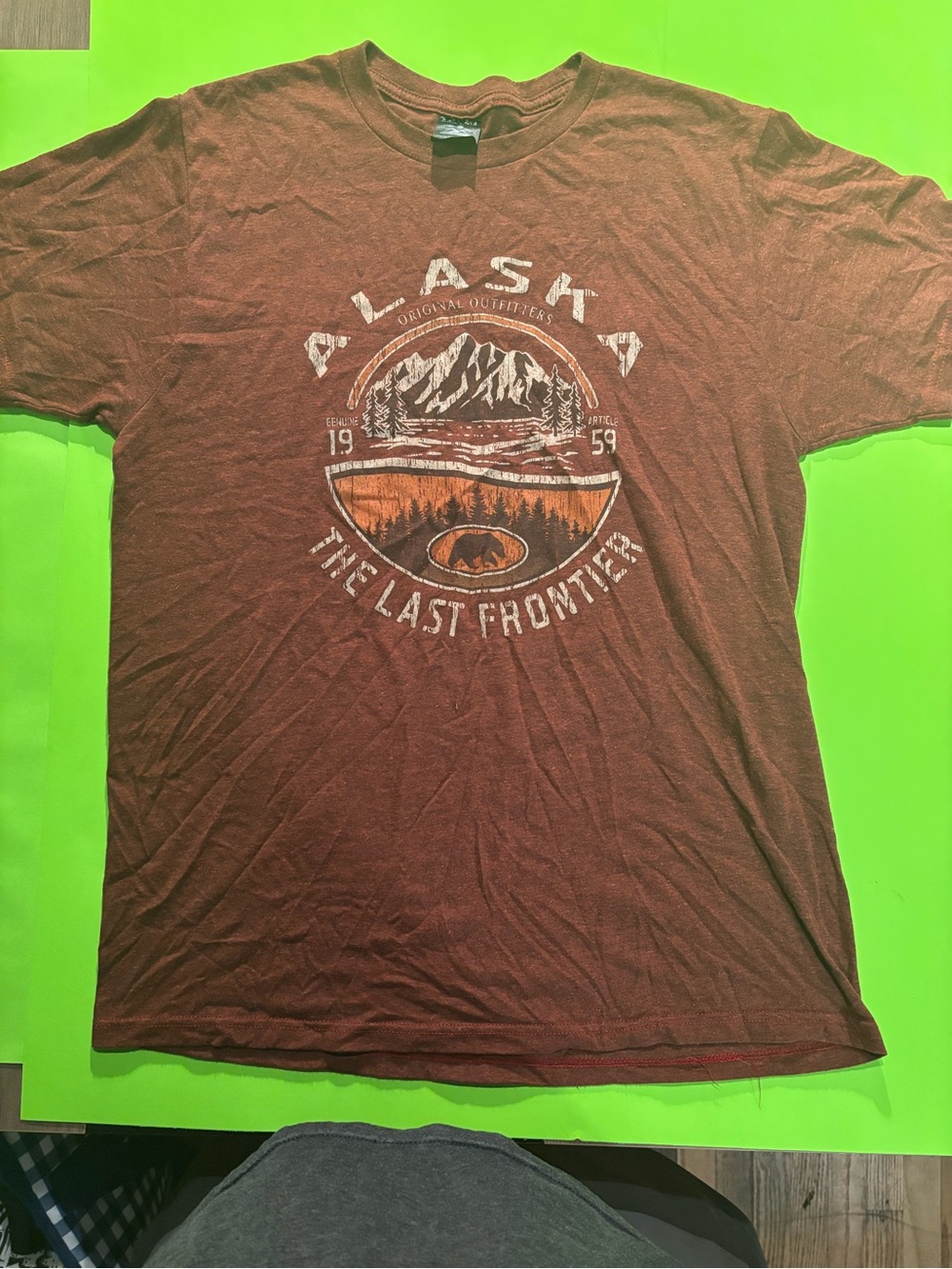Alaska The Last Frontier Graphic Tee - Rust Brown